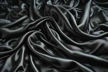 Fototapeta premium Black Satin Fabric Texture