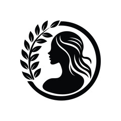 Black beauty care logo icon vector art illustration isolated on white background