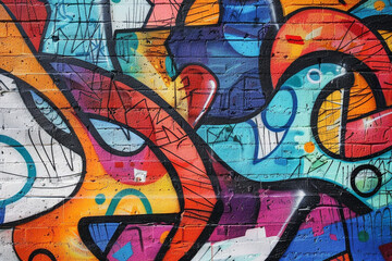 Obraz premium Abstract Graffiti Art on Brick Wall