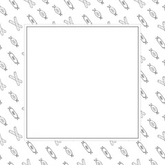 food and beverage frame in doodle style frame background