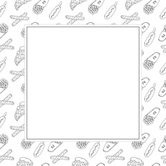 food and beverage frame in doodle style frame background