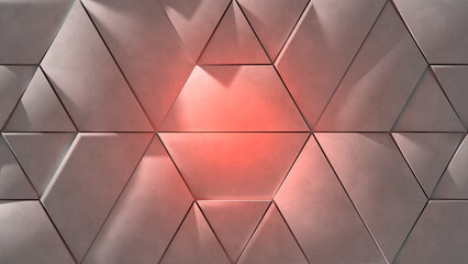 Stylish High-Tech Background of Geometric Shapes in Grey with Illuminated Centre