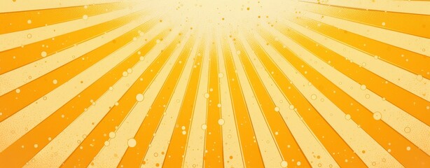 A retro comic book background featuring a vibrant sunburst pattern in orange and yellow