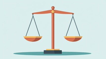 Illustration of balanced scales on a light background, symbolizing justice and equity.