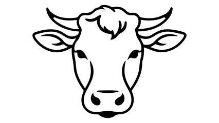 simple cow head illustration in vector