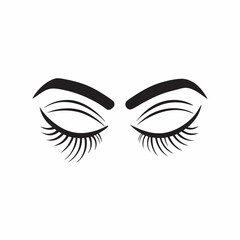 Eyelashes logo icon design template vector (3)