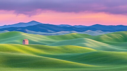Sustainable Energy: Beautiful Wind Turbine in Action against Scenic Background