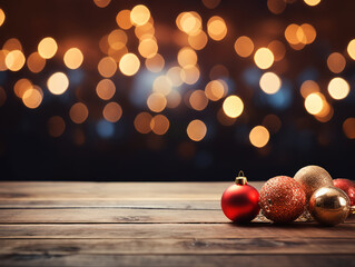Fantastic Abstract illuminated winter tree on dark wooden plank backdrop