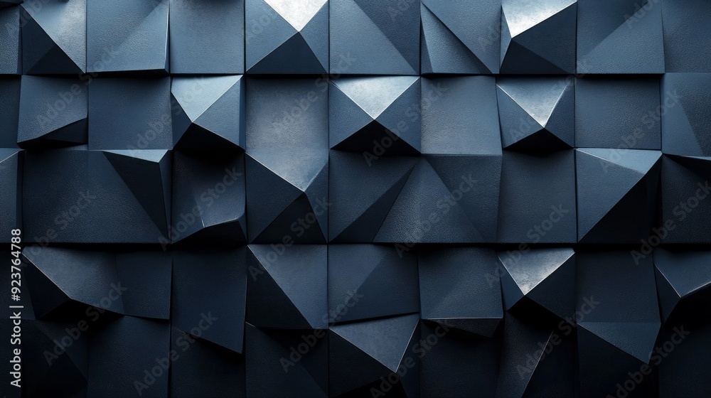 Poster The artwork showcases a captivating arrangement of angular shapes, creating depth and intrigue in a stylish, dark setting
