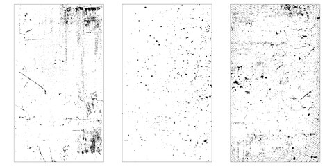 ink splash and grungy decoration elements for social. Grunge overlay textures with dust grain isolated on white background.