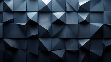 Fototapeta premium The artwork showcases a captivating arrangement of angular shapes, creating depth and intrigue in a stylish, dark setting