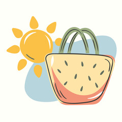 Handbag female with sun summer on a isolated white background (9)