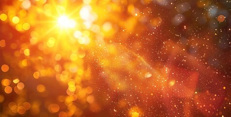 Obraz premium Golden Bokeh Background with Sun Rays