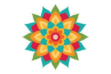 Colorful mandala in hand drawn style