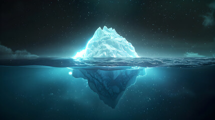 Obraz premium A Look at the Massive Iceberg and Its Hidden Underwater Realm background 