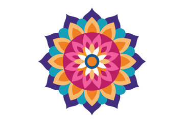 Colorful mandala in hand drawn style