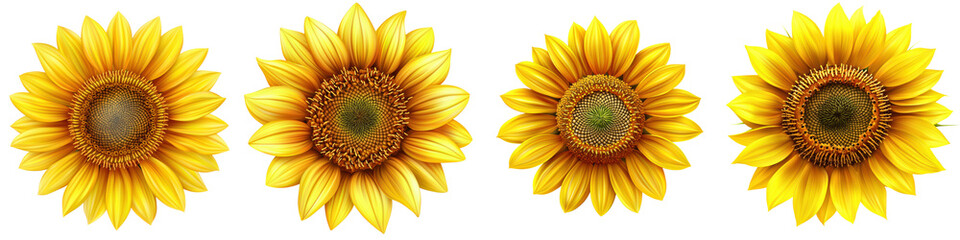 Bright and cheerful sunflowers arranged beautifully, showcasing their vibrant yellow petals and captivating centers.