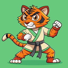 tiger karate kimono judo taekwondo vector sport mascot