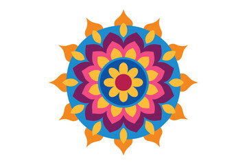 Colorful mandala in hand drawn style