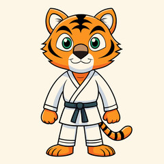 tiger karate kimono judo taekwondo vector sport mascot