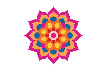 Colorful mandala in hand drawn style