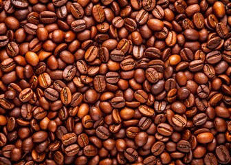 Obraz premium Freshly roasted coffee beans background