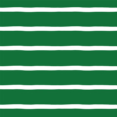 Green and white striped pattern. Vector illustration. Freehand uneven stripes repeat pattern. Hand drawn bold lines. No AI generated content in this pattern. 