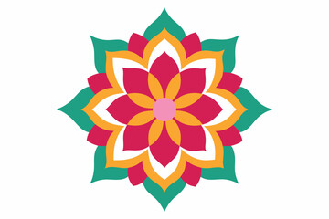 Colorful mandala in hand drawn style