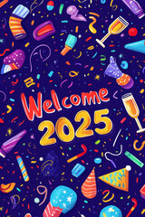 New Year 2025 poster or card