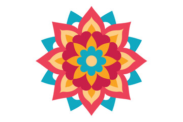 Colorful mandala in hand drawn style