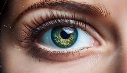 Fototapeta premium Close Up of Green Eye. Green Iris. 