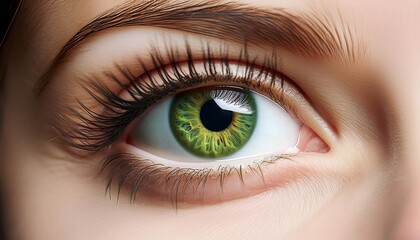 Close Up of Green Eye. Green Iris. 