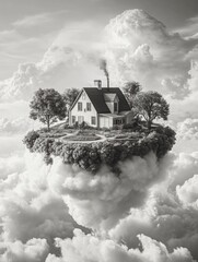 Dreamy Fantasy House in a Cloud