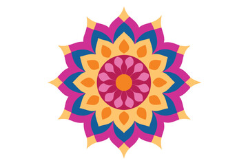 Colorful mandala in hand drawn style