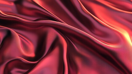 Rich red satin fabric draped elegantly, showing soft texture and deep color under gentle light