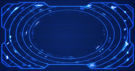 Technology futuristic abstract bright data flowing grid hud bg. Gear moving electronic information transfer cyberspace network backdrop. Coding particle falling cloud computing media shiny.