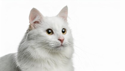 白猫のポートレート（white cat portrait on white background）
