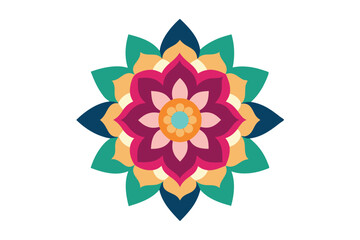 Colorful mandala in hand drawn style