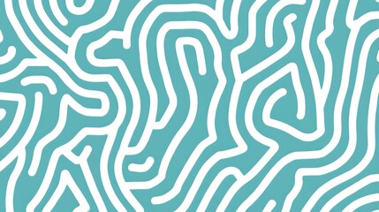 Fototapeta premium Abstract pattern with curved white lines on a light blue background