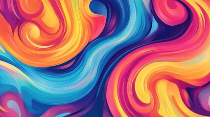 Fototapeta premium Vibrant swirling abstract art with bold colors and fluid shapes