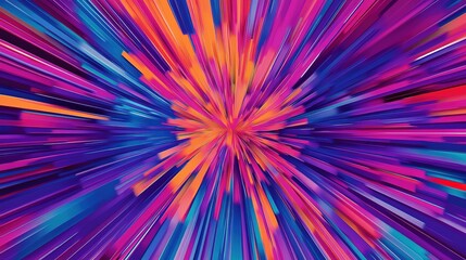 Colorful abstract burst of lines radiating outward in vibrant hues