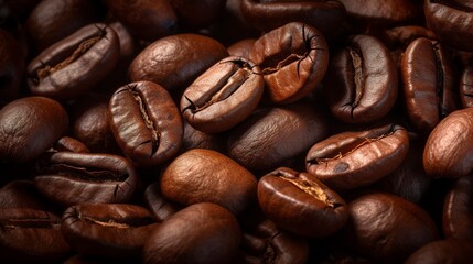 Fototapeta premium A photo of a batch of coffee beans in the cooling
