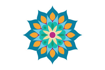 Colorful mandala in hand drawn style