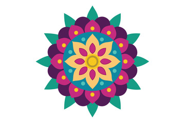 Colorful mandala in hand drawn style