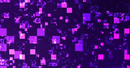 Square boxes falling abstract grid futuristic science crypto bg.Big data machine learning nlp natural language processing model visualization. Conceptually connected currency exchange global bg.