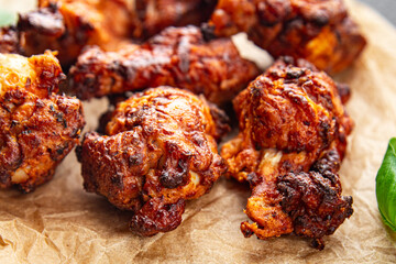 chicken wings barbecue fried bbqpoultry fresh meal food snack on the table copy space food background rustic top view