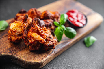 chicken wings barbecue fried bbqpoultry fresh meal food snack on the table copy space food background rustic top view