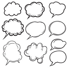 Fototapeta premium Vector set of Comic Speech Bubbles