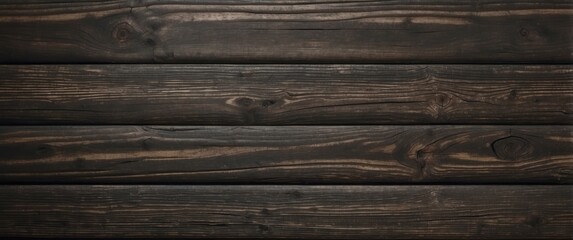 Fototapeta premium Close-up of Dark Wooden Planks with Knots and Grain Patterns