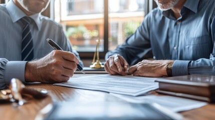 Lawyer reviewing property deeds with a client, intense discussion about divorce settlement, divorce lawyer property, consultation on property rights